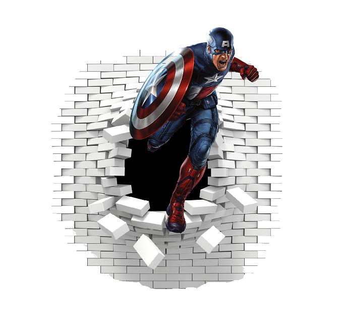 Captain America - hola í vegg 2