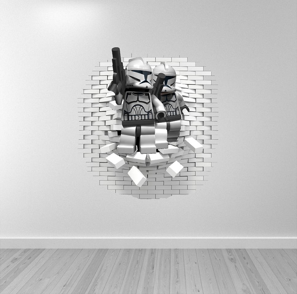 Stormtrooper Lego hola í vegg